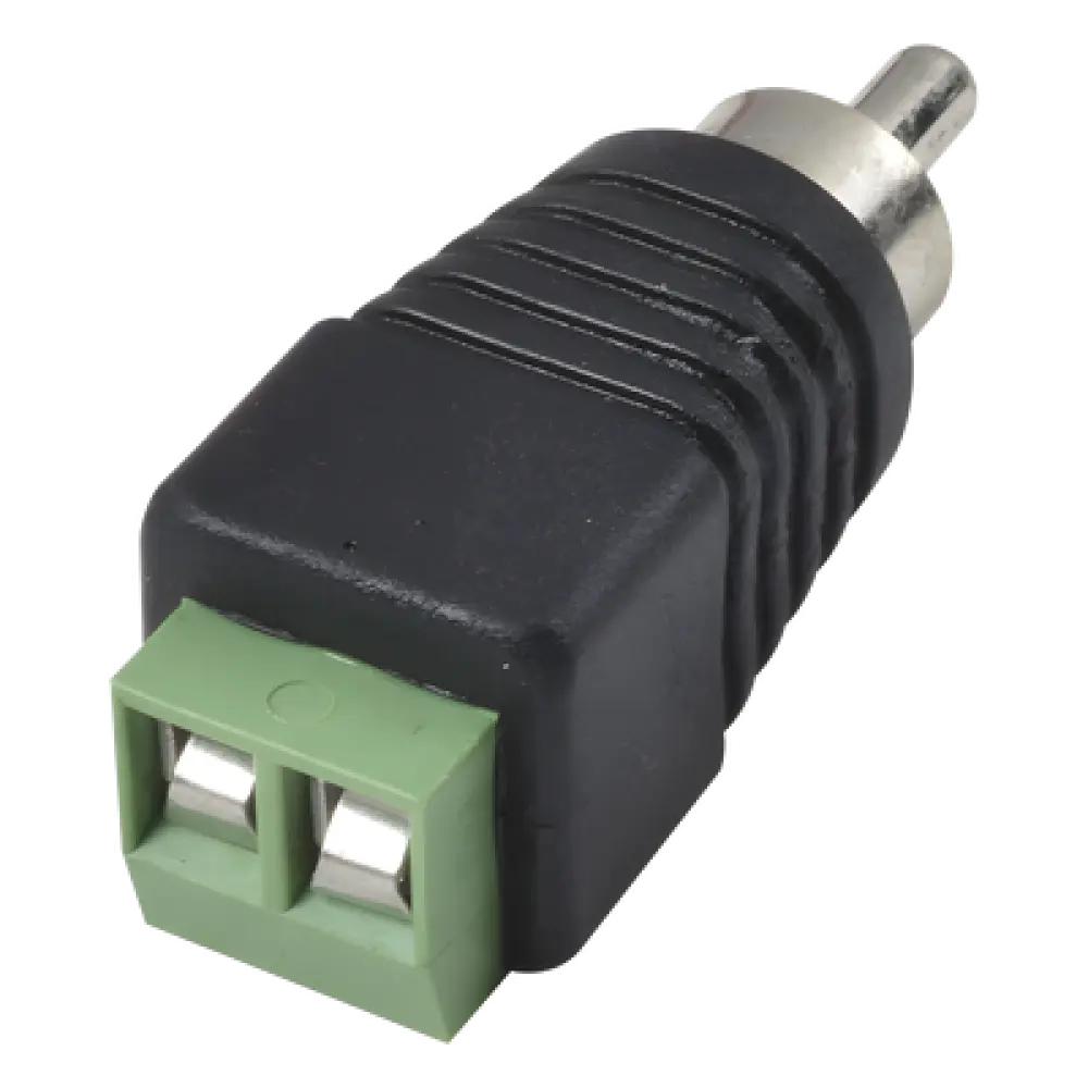 Adaptador RCA Macho / Terminales Tipo Tornillo / Polarizado / 4.3 x 1.4 x 1.3 cm / Audio y Video Profesional