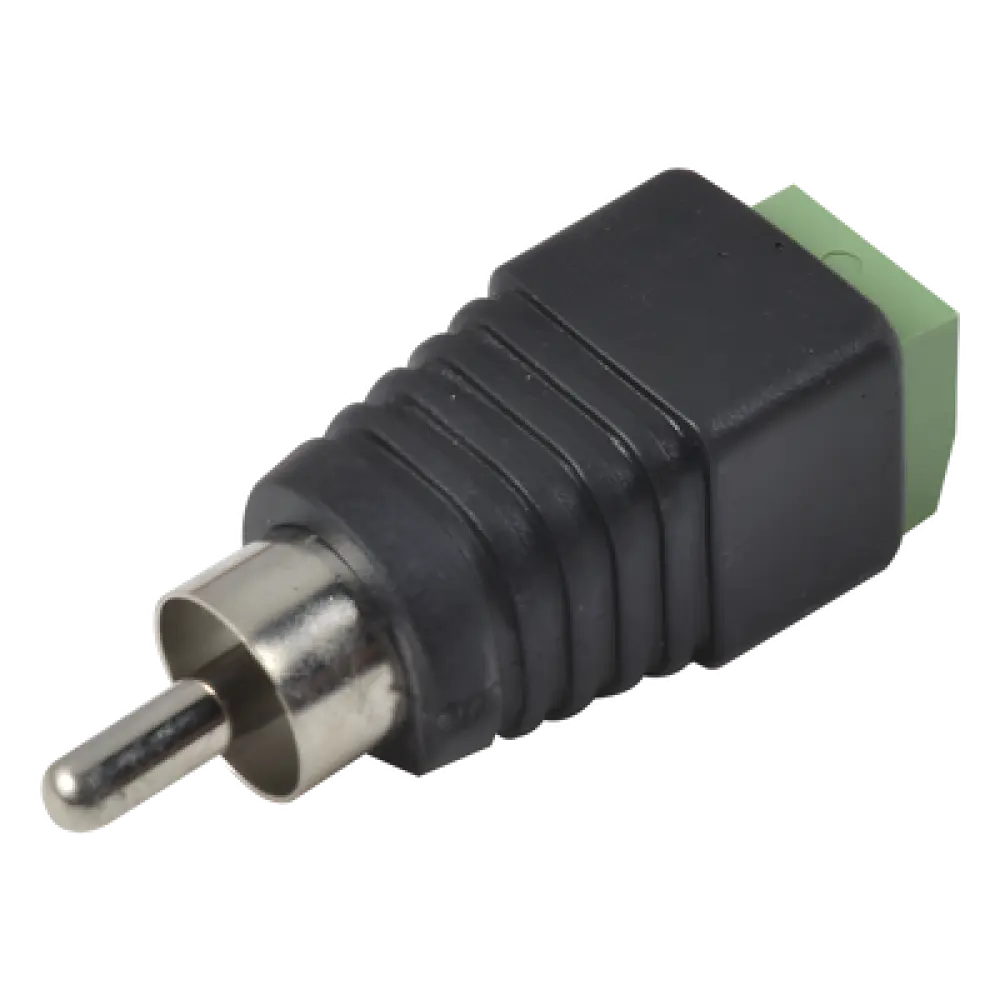 Adaptador RCA Macho / Terminales Tipo Tornillo / Polarizado / 4.3 x 1.4 x 1.3 cm / Audio y Video Profesional