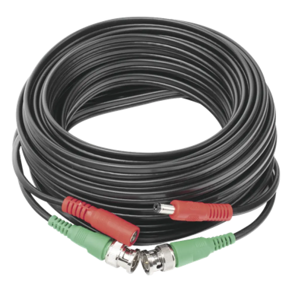 Cable Coaxial Siames / BNC RG59 + Alimentación / 10 m (32.81 ft) / CCA / 4K / Interior-Exterior