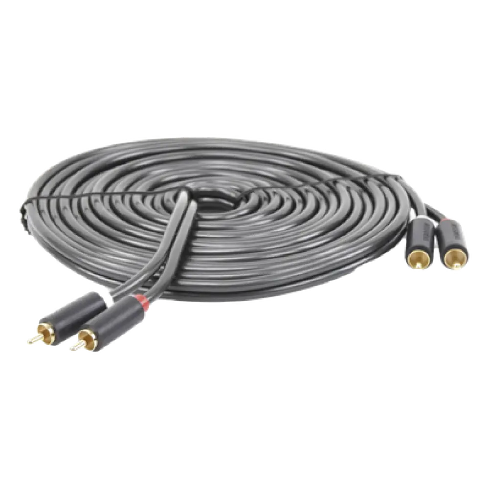 Cable de Audio 2 RCA Macho a 2 RCA Macho / 5 Metros (16.40 Pies) / Cobre Libre de Oxígeno / Conectores Chapados en Oro / Doble Blindaje EMI/RFI