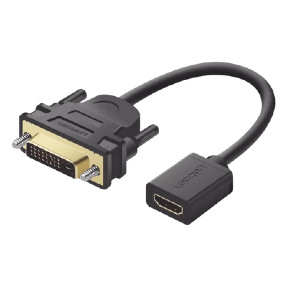 Adaptador DVI Macho a HDMI Hembra / Bidireccional / 1080P@60Hz / Cable 22 cm (8.66 in) / Triple Blindaje