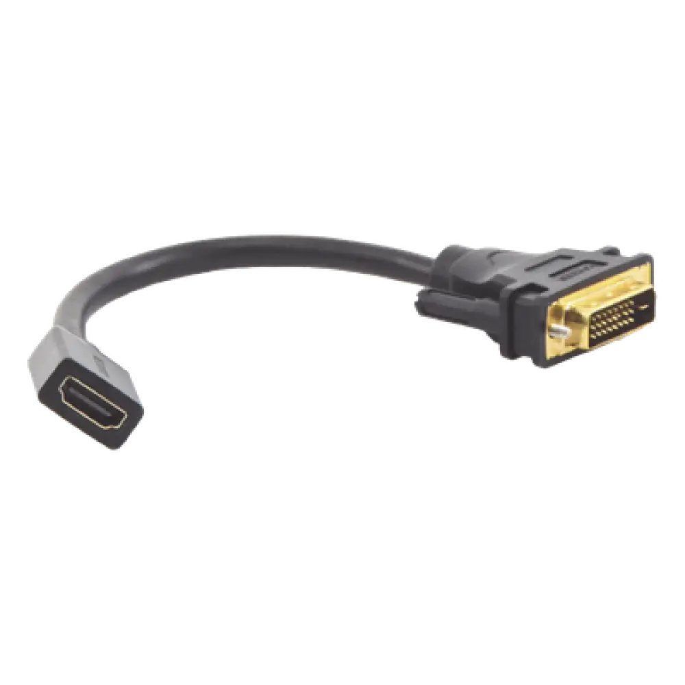 Adaptador DVI Macho a HDMI Hembra / Bidireccional / 1080P@60Hz / Cable 22 cm (8.66 in) / Triple Blindaje