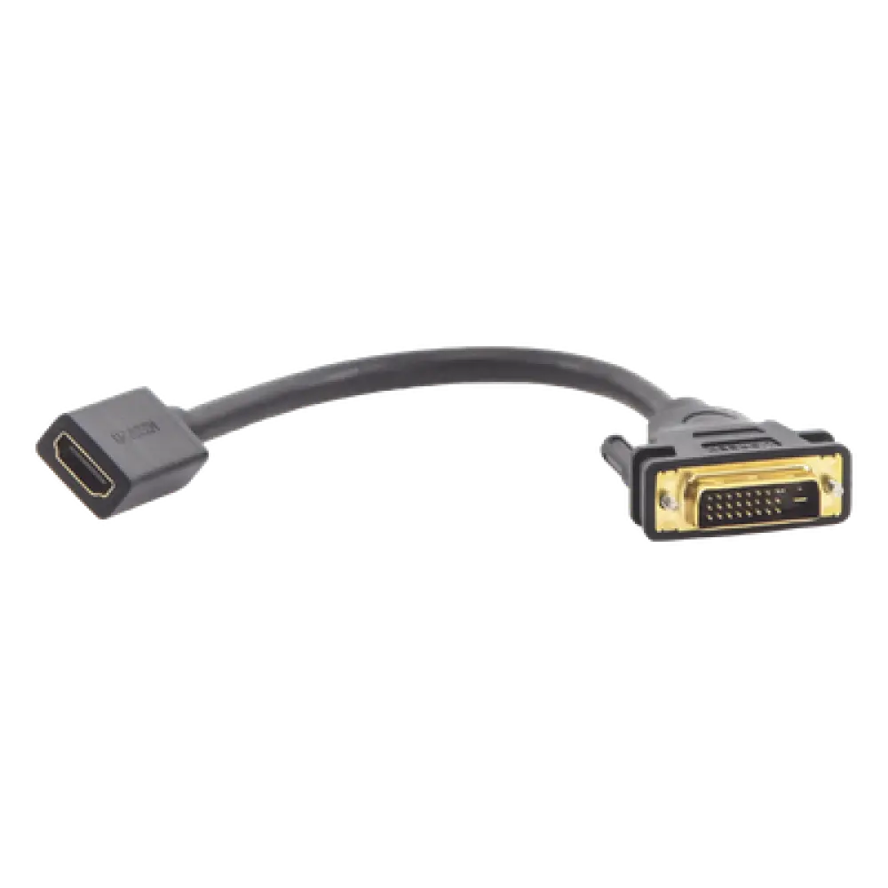 Adaptador DVI Macho a HDMI Hembra / Bidireccional / 1080P@60Hz / Cable 22 cm (8.66 in) / Triple Blindaje