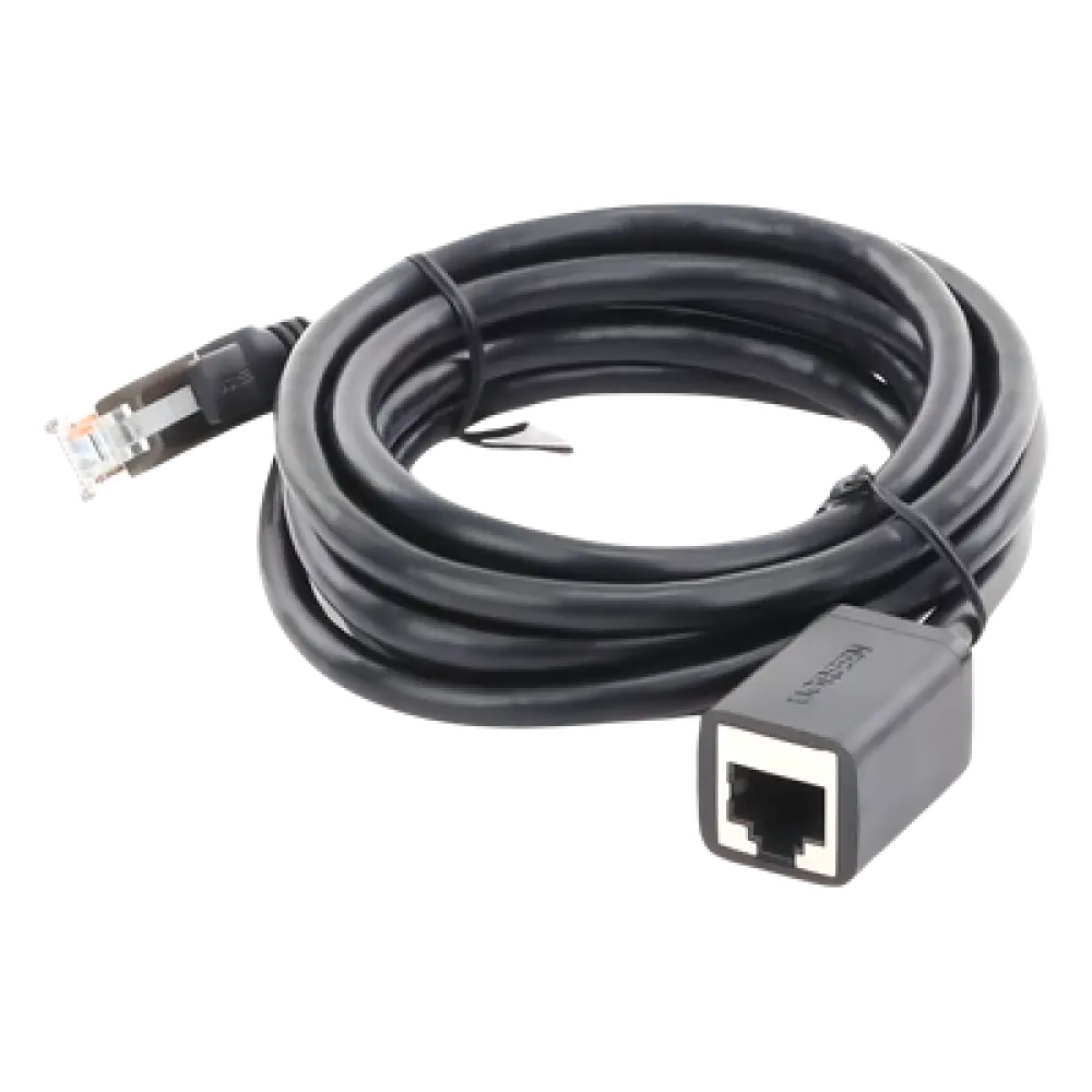 Cable de Extensión Ethernet Cat6 / F/UTP / Macho a Hembra / 2 Metros (6.56 Pies) / 568B / 1000Mbps / 250MHz / Cobre / Negro