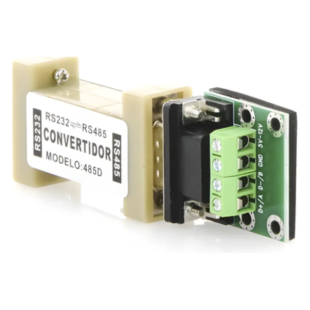 Convertidor de interfaz / RS232 a RS485 / Half-duplex automático / 115.2 kbps / 1200 m (3937 ft) / 5-12 VCC