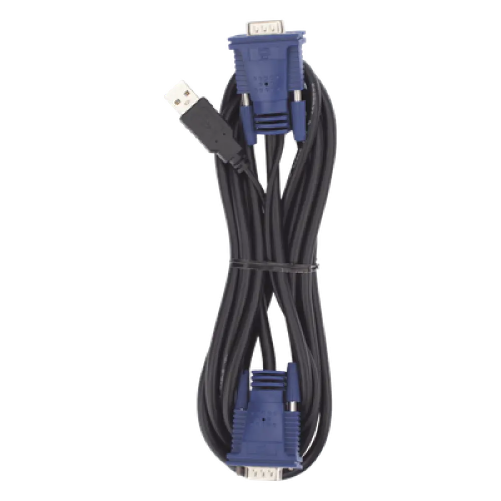 Cable KVM USB / 3 m (9.84 ft) / VGA Coaxial Blindado / Calibre 28 / Núcleos de Ferrita / Doble Sellado