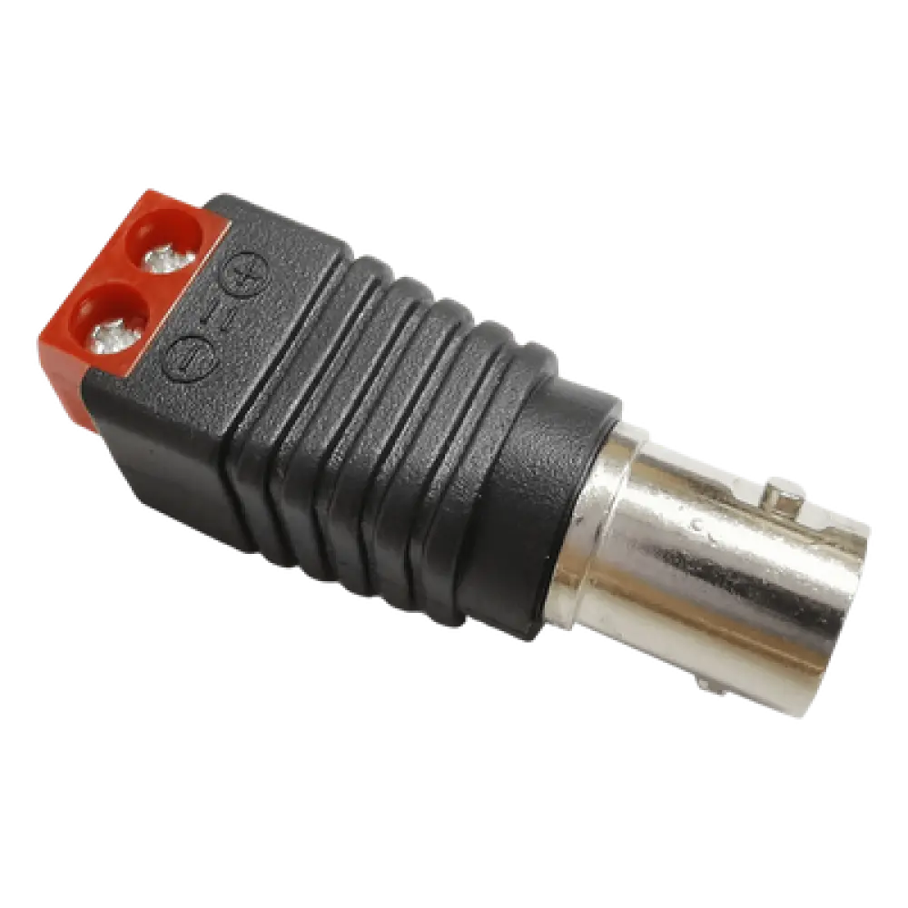 Conector Adaptador / BNC Hembra a Terminales Tipo Tornillo / 5.5 x 2.5 mm / -20°C a 60°C