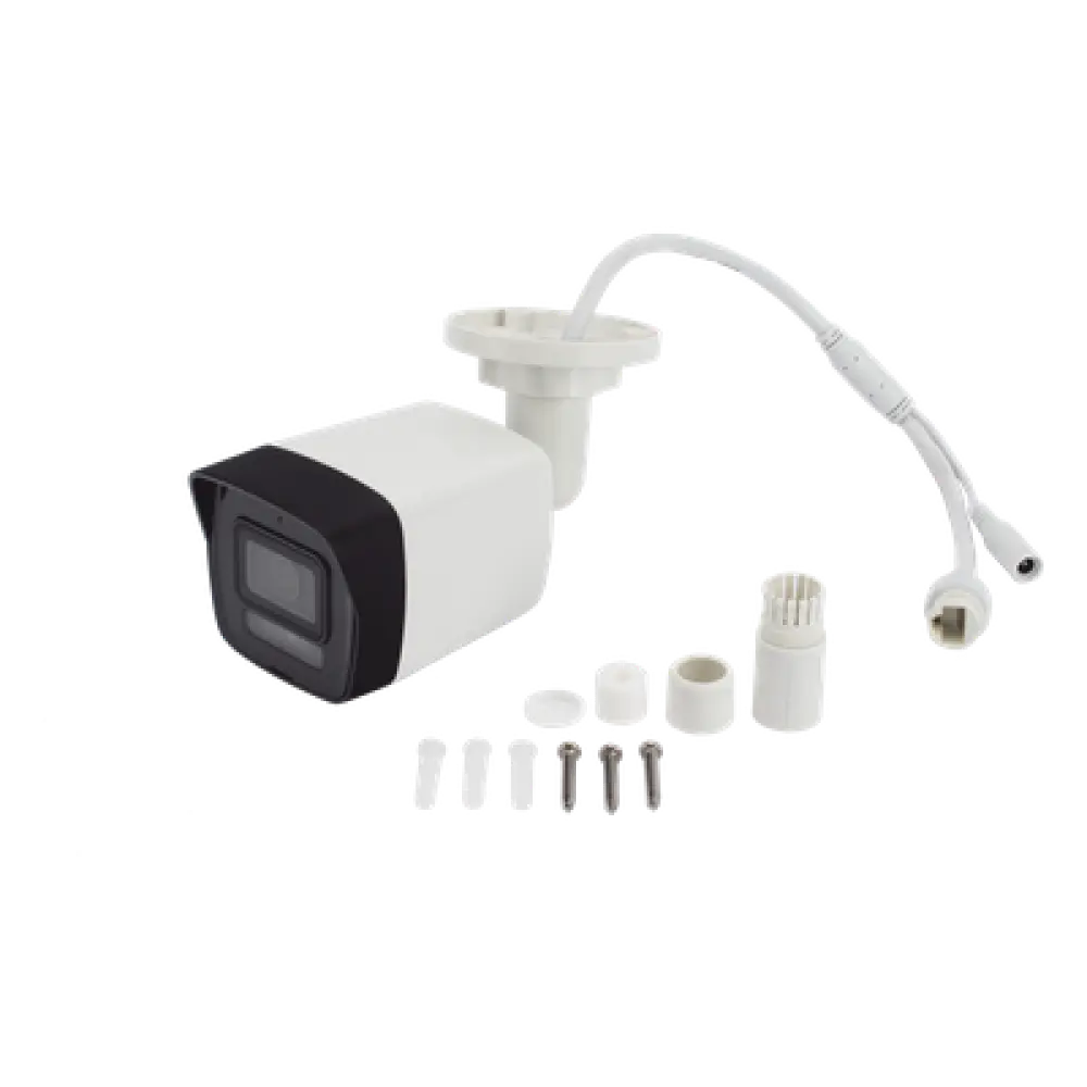 Cámara Bala IP / 4 Megapixel / Lente 2.8 mm / Dual Light 30 m (98.4 ft) / Micrófono Integrado / AcuSense Lite / IP67 / PoE