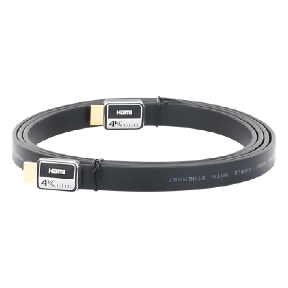 Cable HDMI Plano / 4K Ultra HD / 1.8 m (5.90 ft) / Conectores Oro 24K / Audio Dolby TrueHD / 120Hz-480Hz