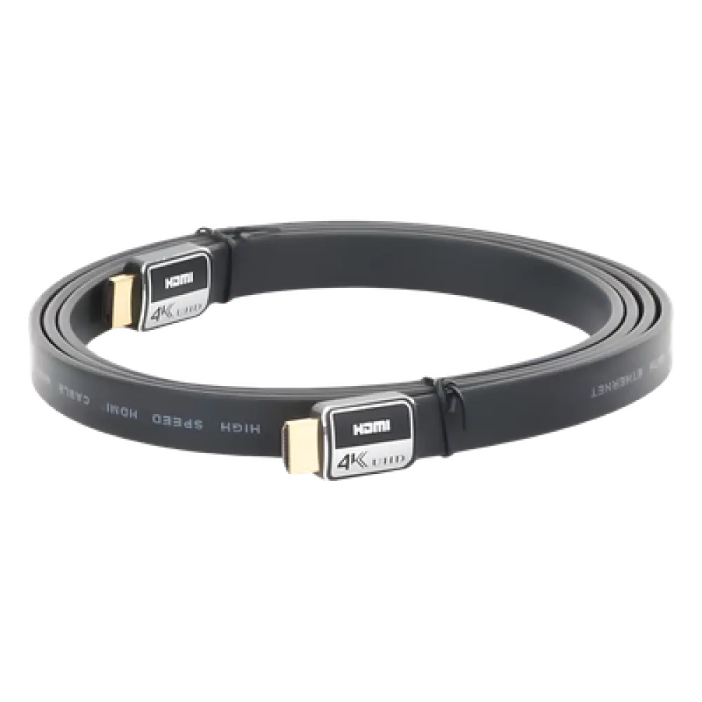 Cable HDMI Plano / 4K Ultra HD / 1.8 m (5.90 ft) / Conectores Oro 24K / Audio Dolby TrueHD / 120Hz-480Hz
