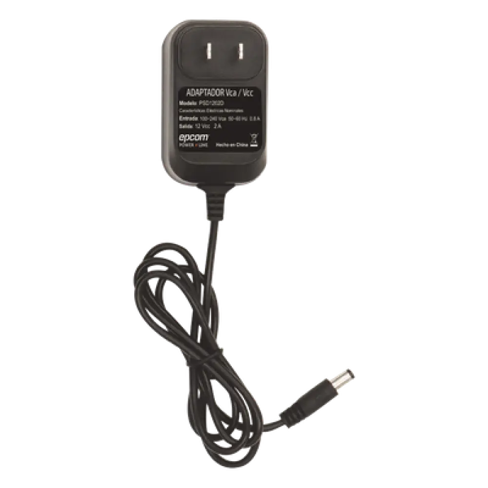 Fuente de Poder Regulada / 12 VCC / 2 A / Entrada 100-240 VCA / Cable 96 cm (3.15 ft) / -20°C a 45°C