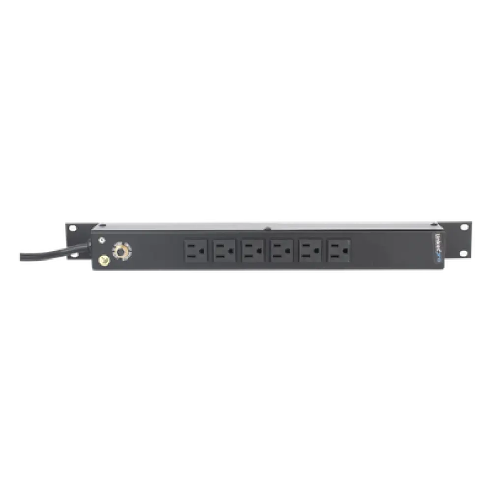 PDU Horizontal / 6 Contactos NEMA 5-15R / 15A / 120Vca / Rack 19" / 1U / Cable 2.5 m (8.2 ft)