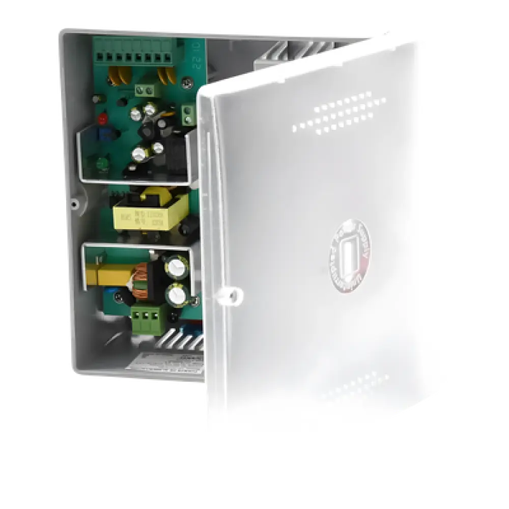 Fuente de Poder con Gabinete / 4 Salidas / 11-15 Vcc / 5 A / Entrada 96-264 Vca / Protección de Batería 10.5 V