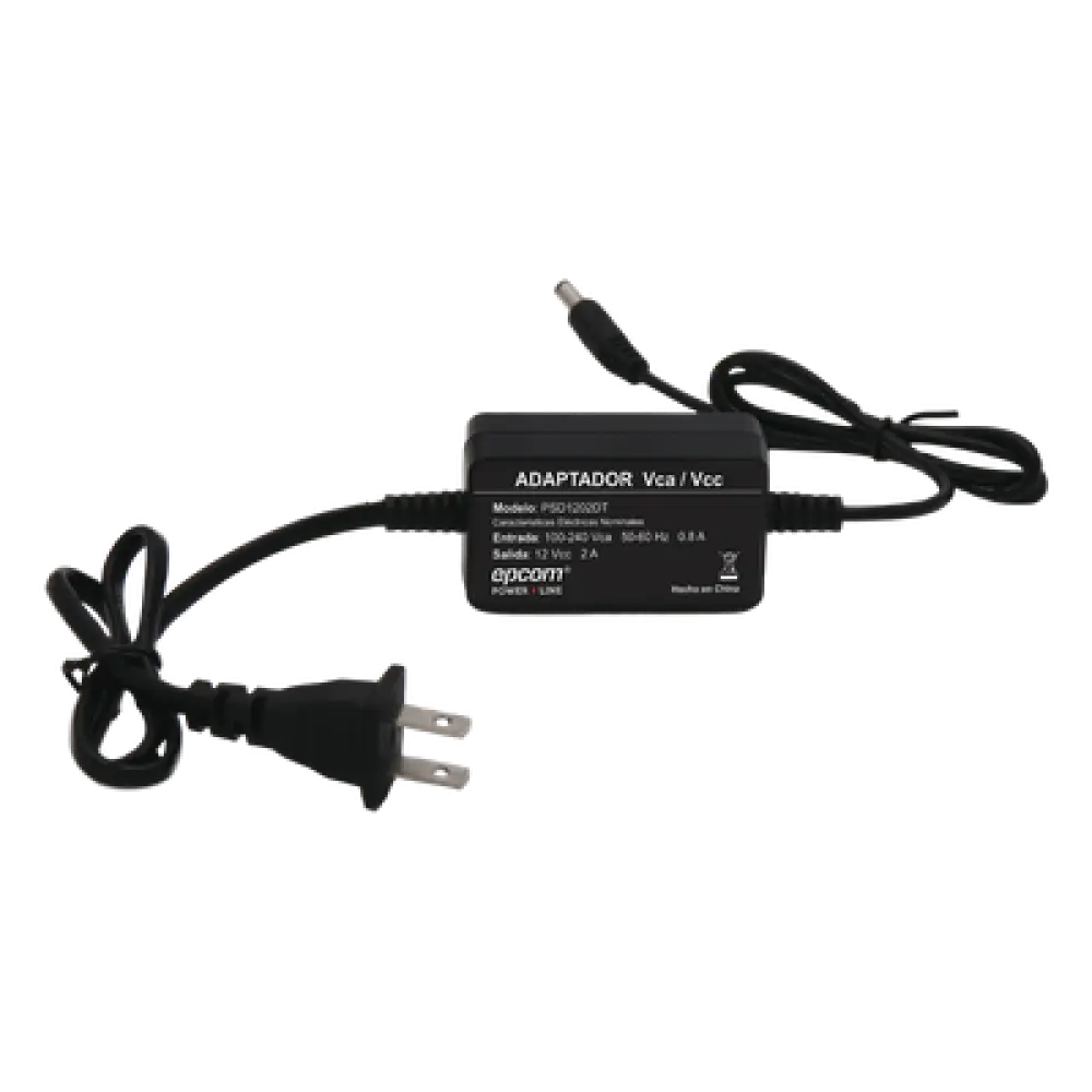 Fuente de Alimentación / 12 VCC / 2 A / Entrada Universal 100-240 VCA / Cables 50 cm (19.7 in) / IP ABS