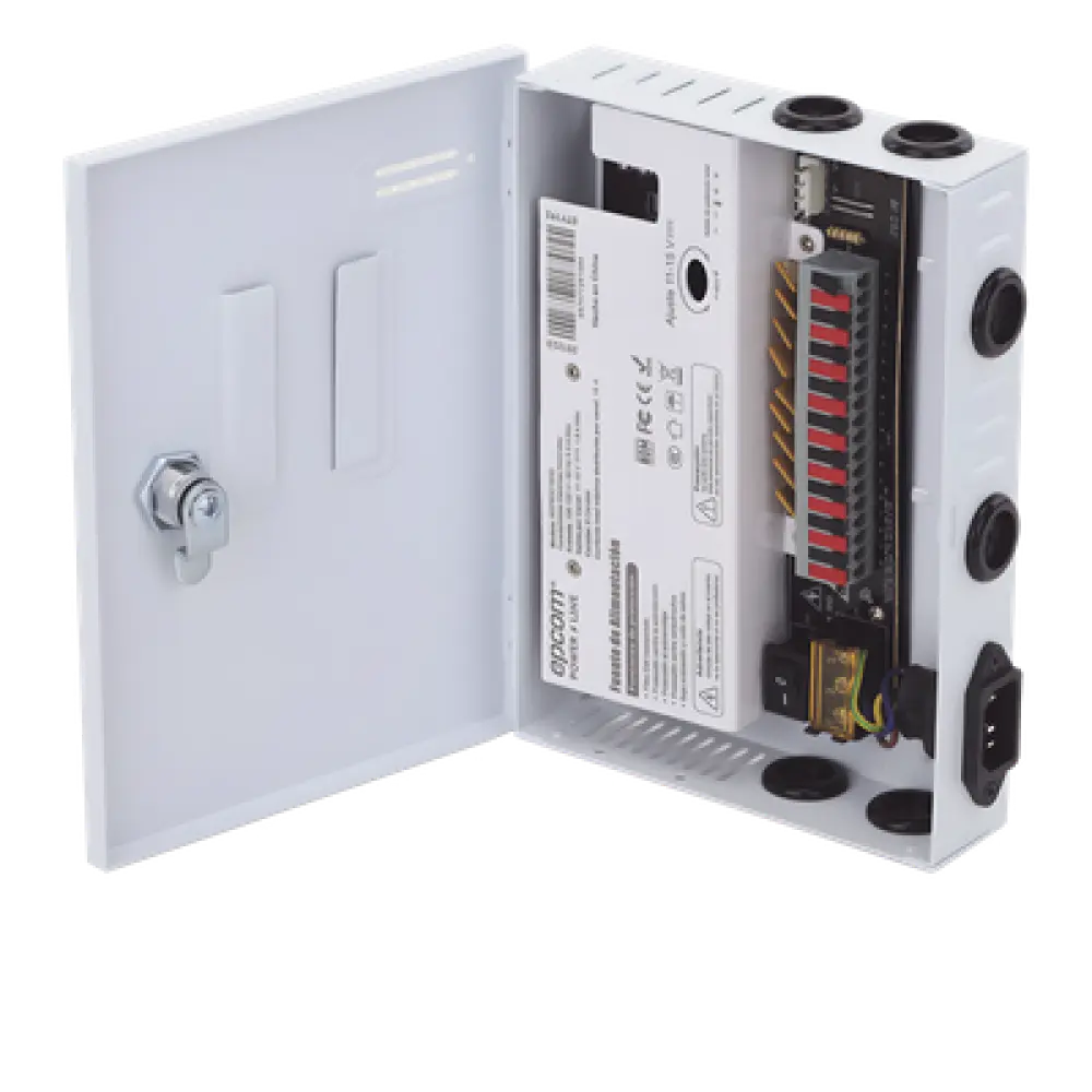 Fuente de Alimentación Profesional / 9 Canales / 16 A Total / 11-15 VCC Ajustable / 200 W / Filtro de Ruido por Canal