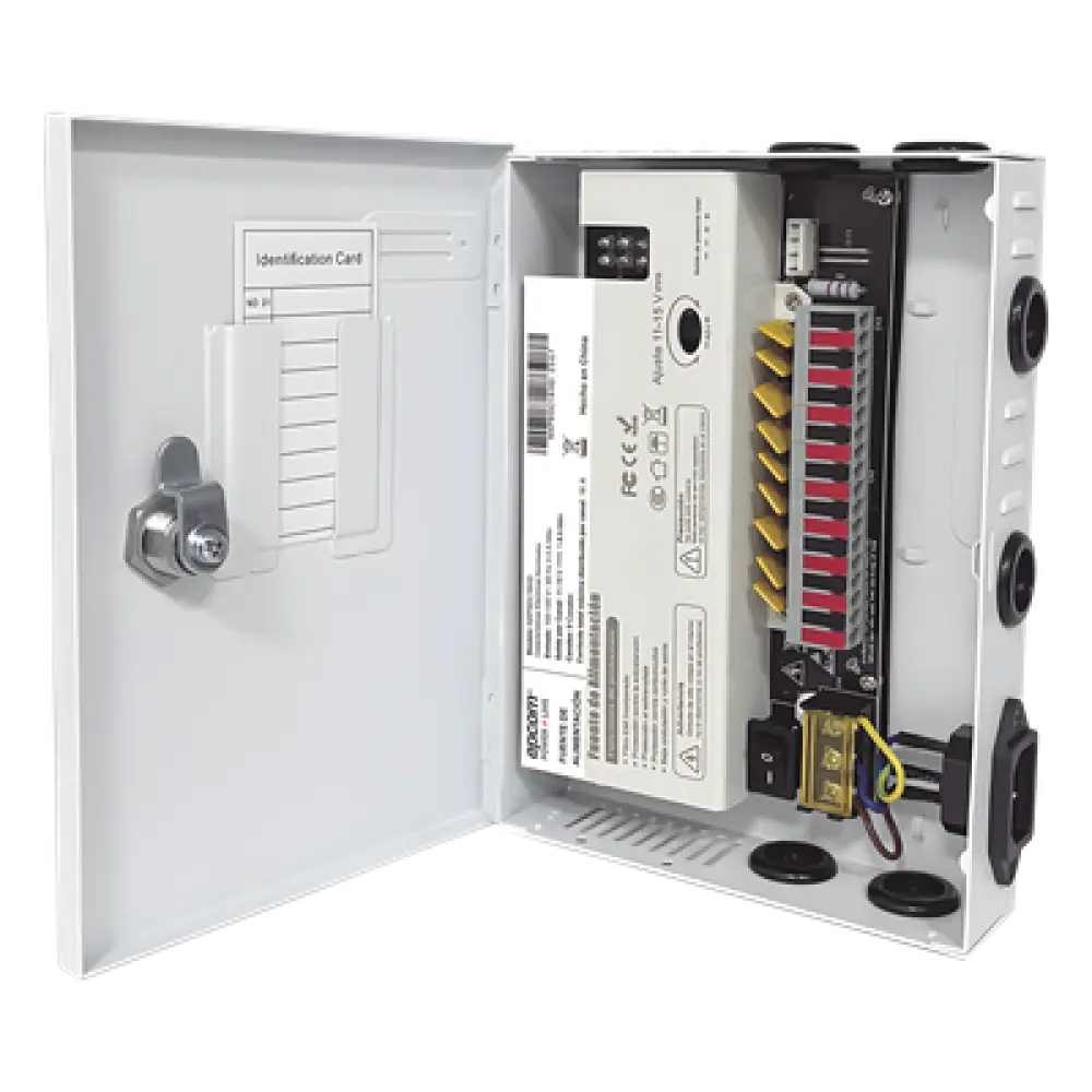 Fuente de Alimentación Profesional / 9 Canales / 16 A Total / 11-15 VCC Ajustable / 200 W / Filtro de Ruido por Canal