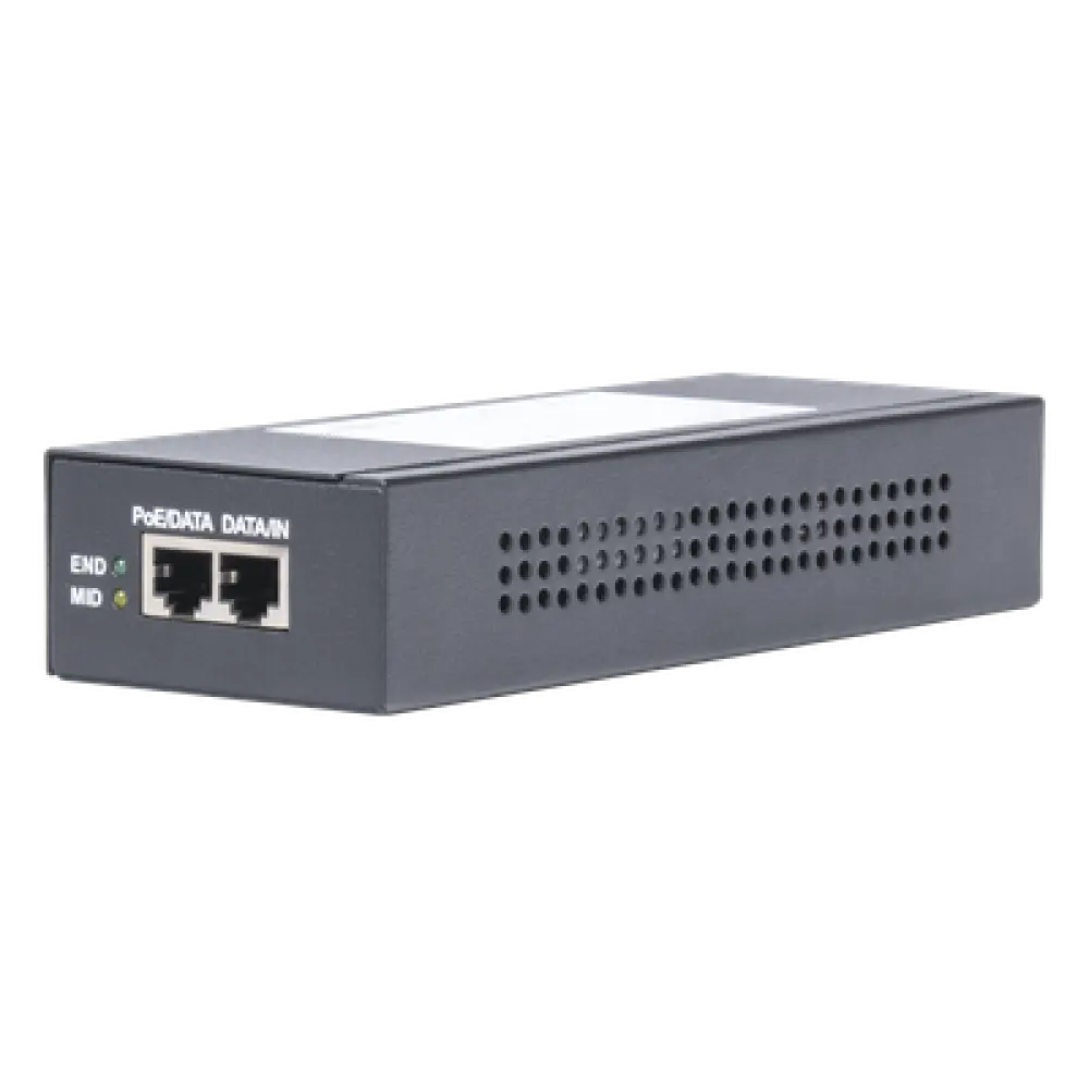 Inyector Hi-PoE / 56 Vcc / 60 W / 802.3af/at / Endspan y Midspan / 2.78 x 1.45 x 7.2 pulgadas