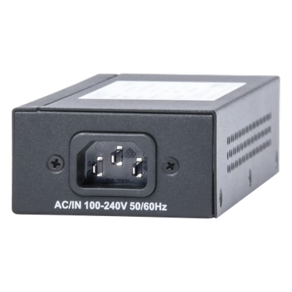 Inyector Hi-PoE / 56 Vcc / 60 W / 802.3af/at / Endspan y Midspan / 2.78 x 1.45 x 7.2 pulgadas