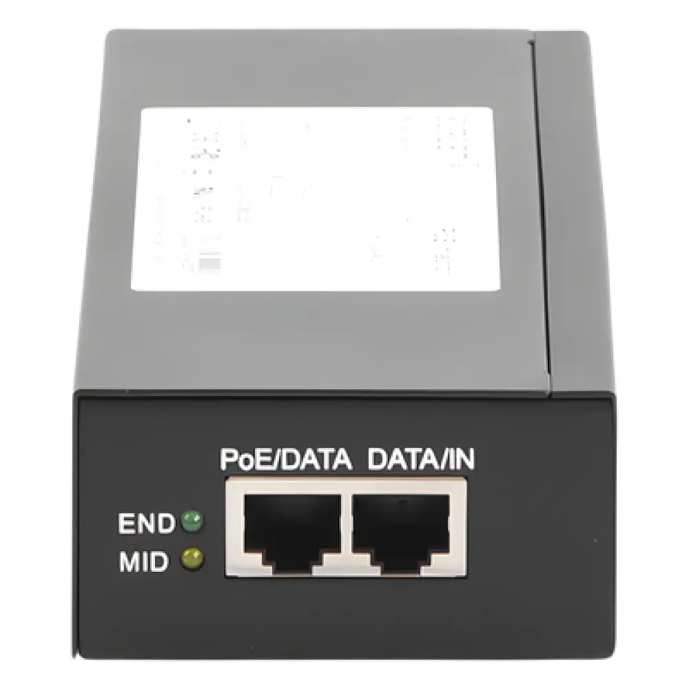 Inyector Hi-PoE / 56 Vcc / 60 W / 802.3af/at / Endspan y Midspan / 2.78 x 1.45 x 7.2 pulgadas