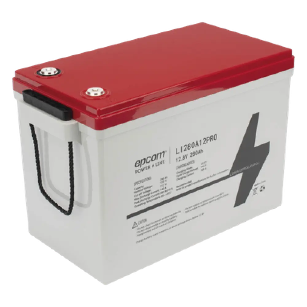 Batería de Litio LiFePO4 / 12.8 Vcc / 280 Ah / 3.58 kWh / 6000 Ciclos / Descarga 140 A / BMS Corte 11.2 Vcc