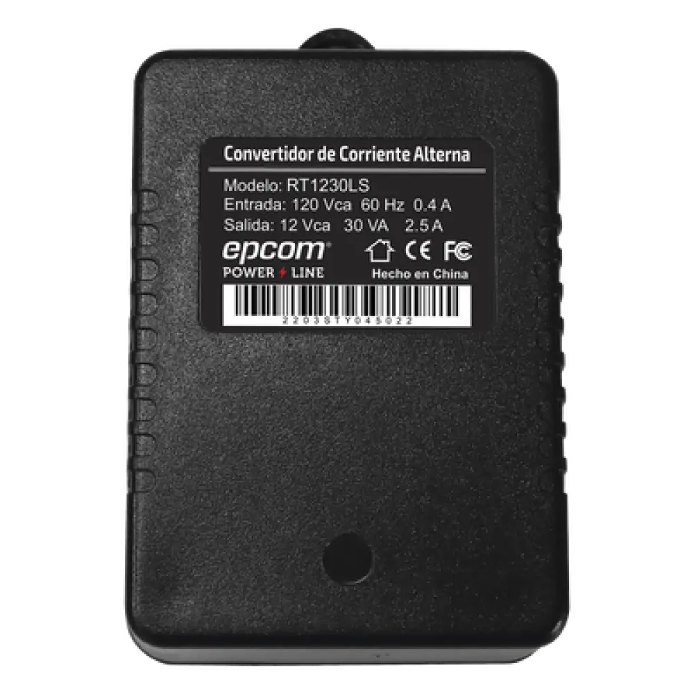 Transformador de Pared / 12 VCA / 30 VA / Entrada 120 VCA 60 Hz / Diseño Compacto