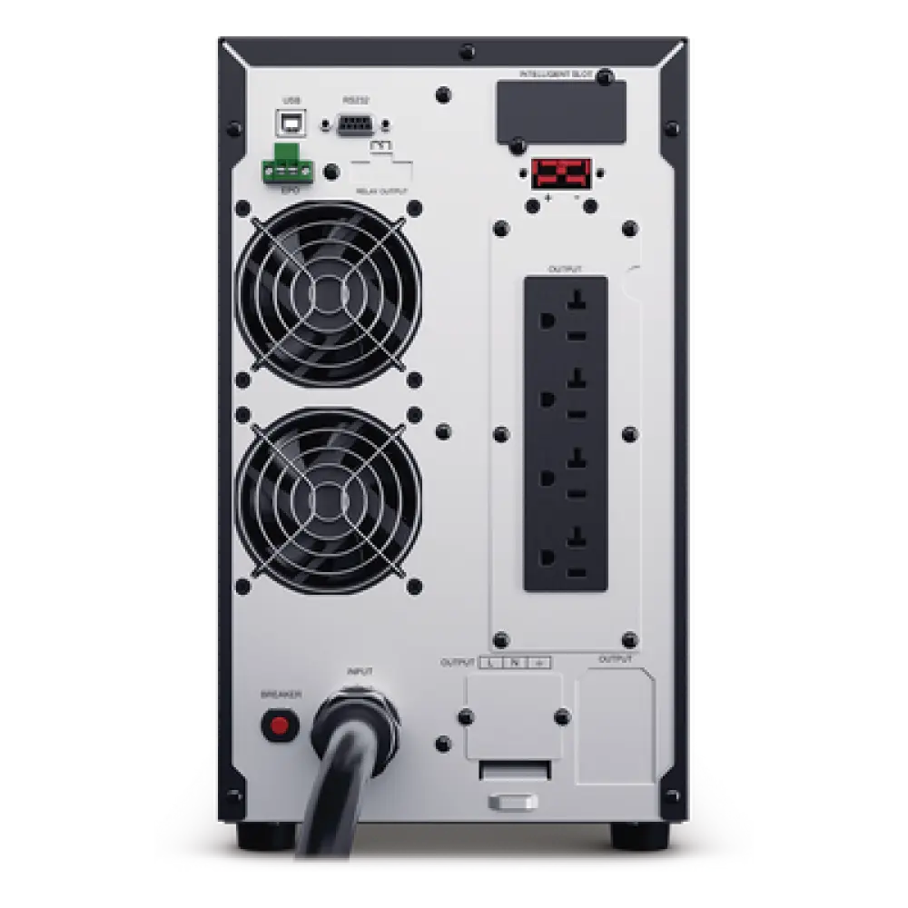 UPS Online Doble Conversión / 3000 VA / 2700 W / Factor de Potencia 0.9 / Onda Senoidal Pura / Torre / 5 Tomas NEMA / SNMP Remoto