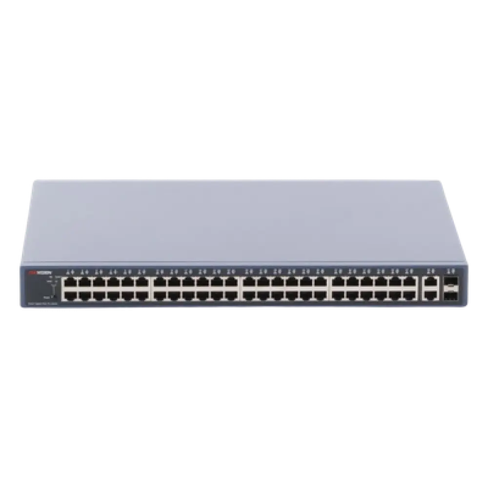 Switch PoE+ Administrable / 48 Puertos Gigabit PoE+ / 2 Puertos Uplink Gigabit / 2 Puertos SFP / 470W / 1U Rack