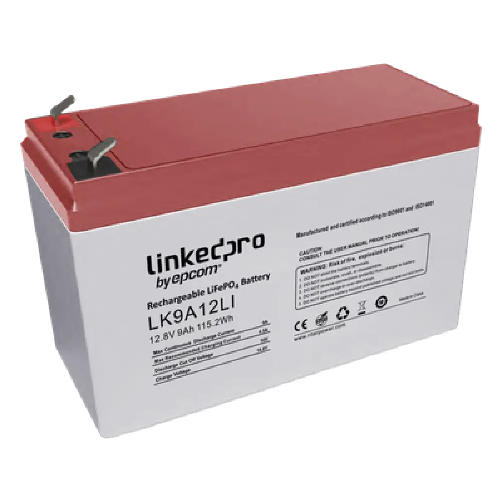 Batería de Litio LiFePO4 / 12.8 Vcc / 9 Ah / 115.2 Wh / 2000 Ciclos / Terminales F2