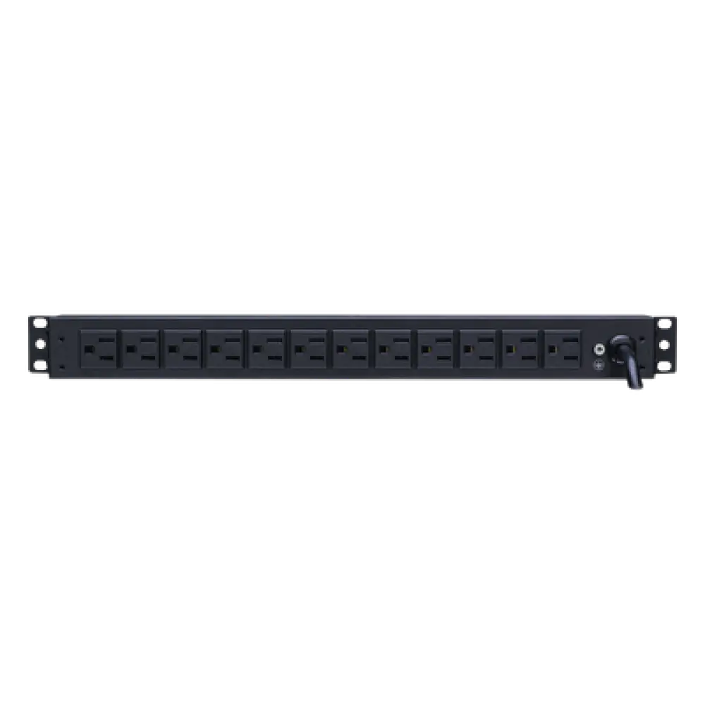 PDU Básico Rack / 12 Tomas NEMA 5-15R Traseras / 15 Amp / 120 Vca / 1UR / Cable 4.5 m (14.8 ft)