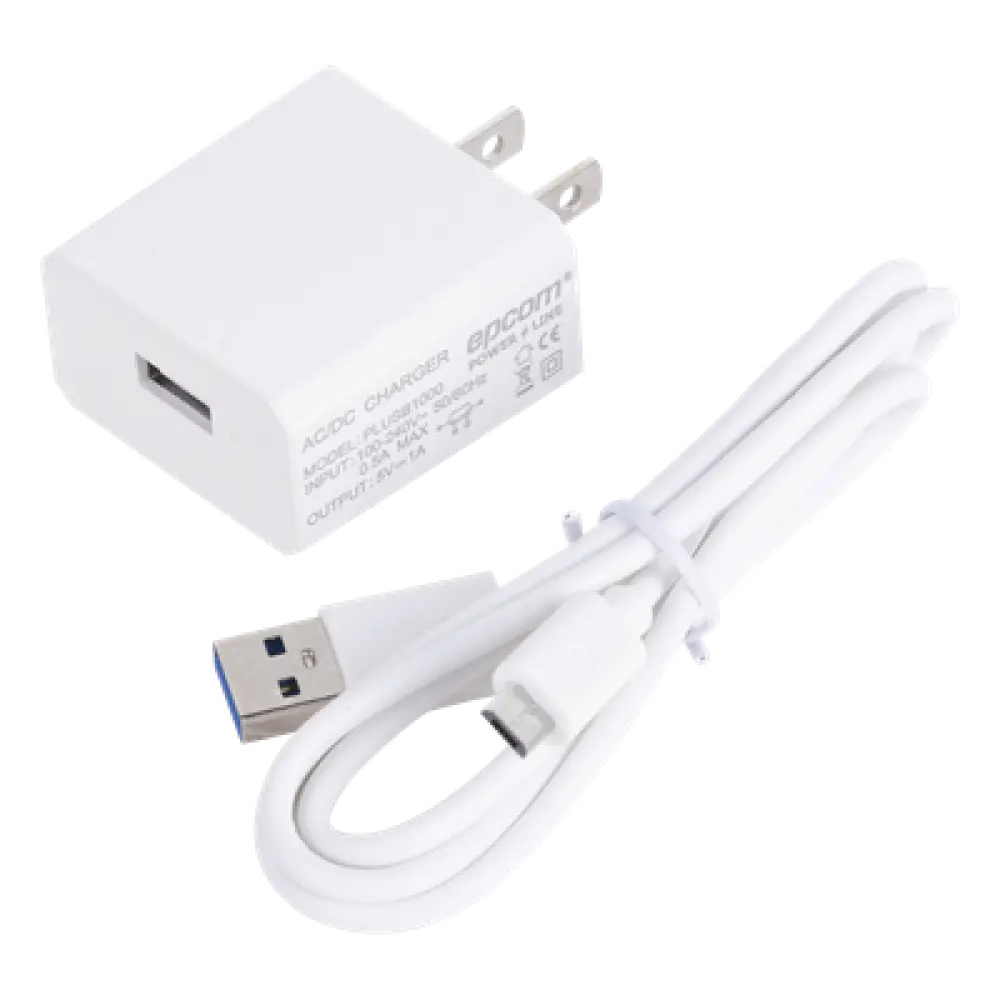 Cargador Micro-USB Profesional / 5 VCC / 1 A / Entrada 100-240 VCA / 1.94 x 1.67 x 0.96 in