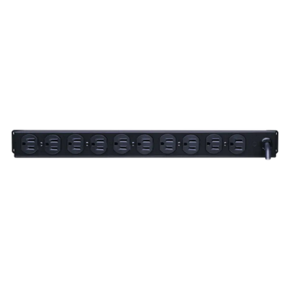 PDU Básico Rack / 10 Salidas NEMA 5-15R / 15 Amp / 120 Vca / 1U / Cable 4.5 m (14.8 ft)