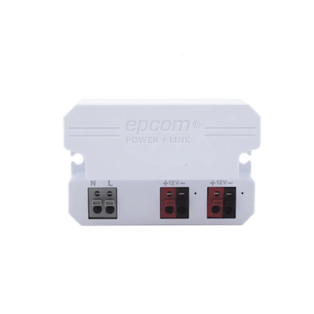 Fuente de Alimentación / 12 Vcc / 2 A / Entrada Universal 110-240 Vca / Doble Salida con Terminales de 2 Pines / Operación -20°C a 45°C