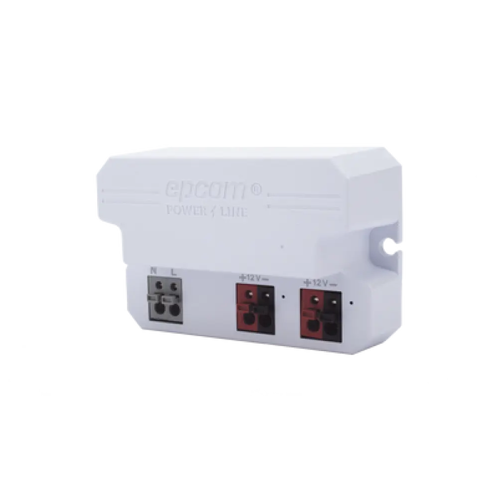 Fuente de Alimentación / 12 Vcc / 2 A / Entrada Universal 110-240 Vca / Doble Salida con Terminales de 2 Pines / Operación -20°C a 45°C