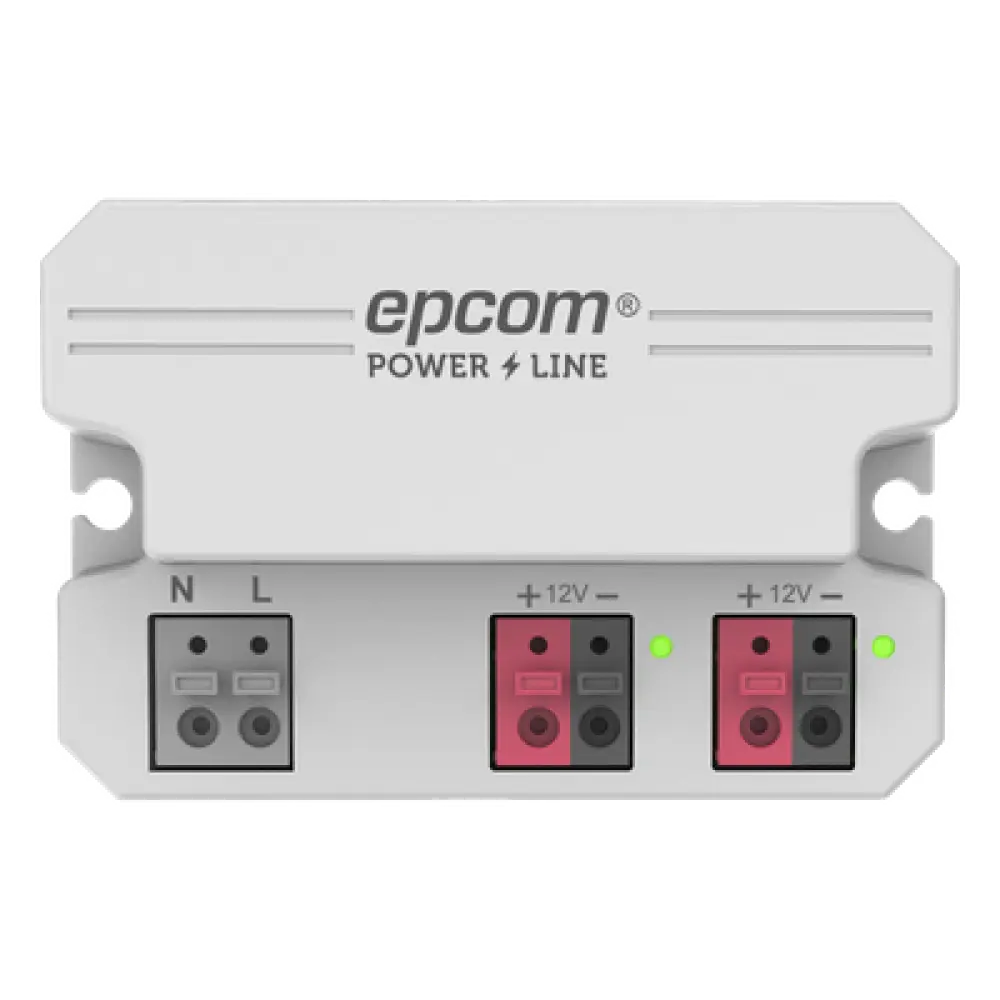 Fuente de Alimentación / 12 Vcc / 2 A / Entrada Universal 110-240 Vca / Doble Salida con Terminales de 2 Pines / Operación -20°C a 45°C