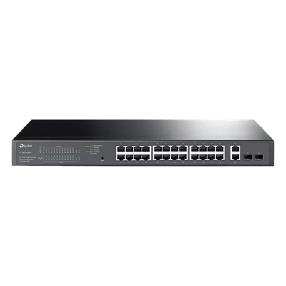 Switch PoE Administrable / 26 Puertos RJ45 Gigabit / 2 Puertos SFP / 24 Puertos PoE 802.3af/at / 250W PoE / 56 Gbps / 41.7 Mpps