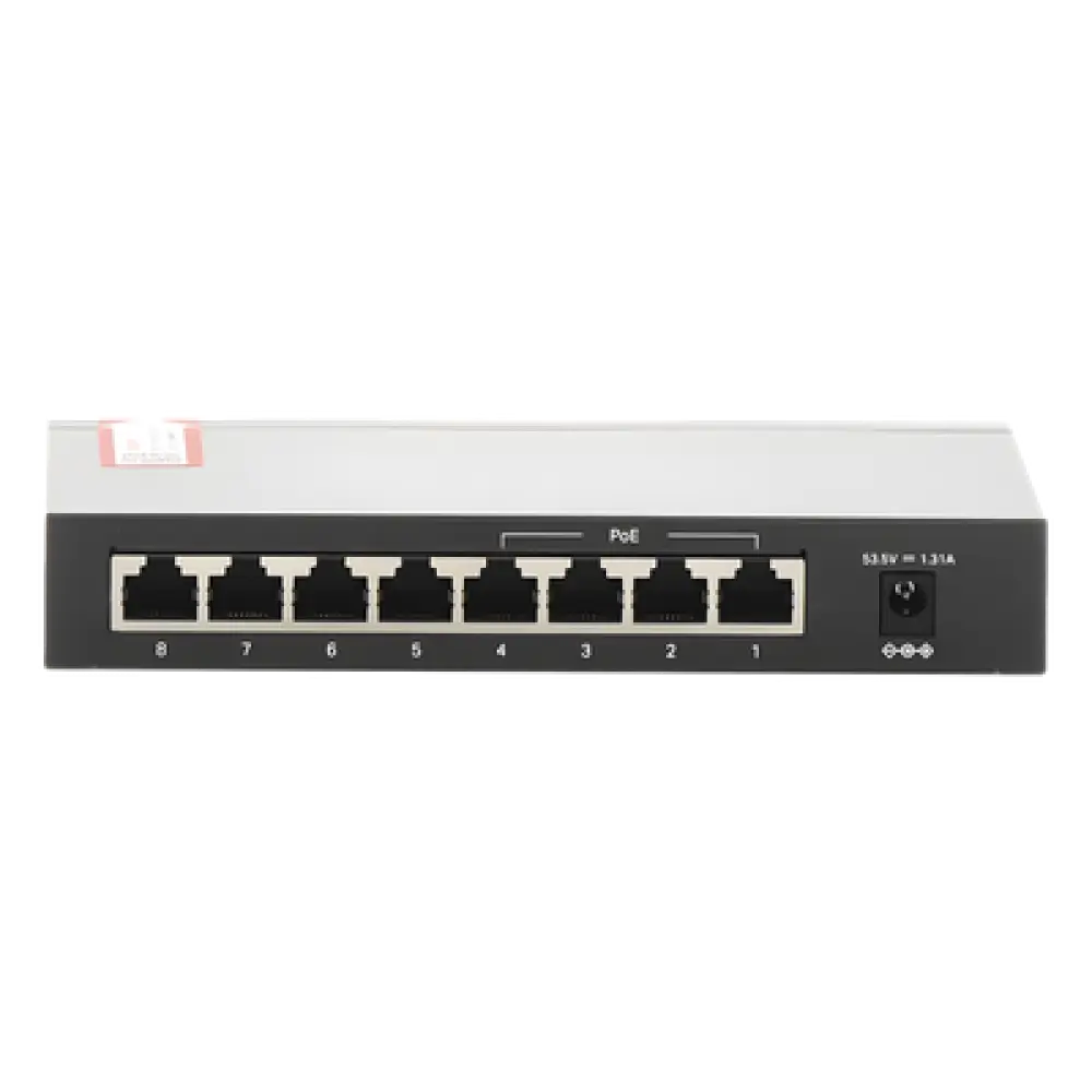 Switch PoE+ No Administrable / 8 Puertos 10/100 Mbps / 4 Puertos PoE 802.3af/at / 66W / Alcance Extendido 250 m (820 pies) / Sin Ventilador