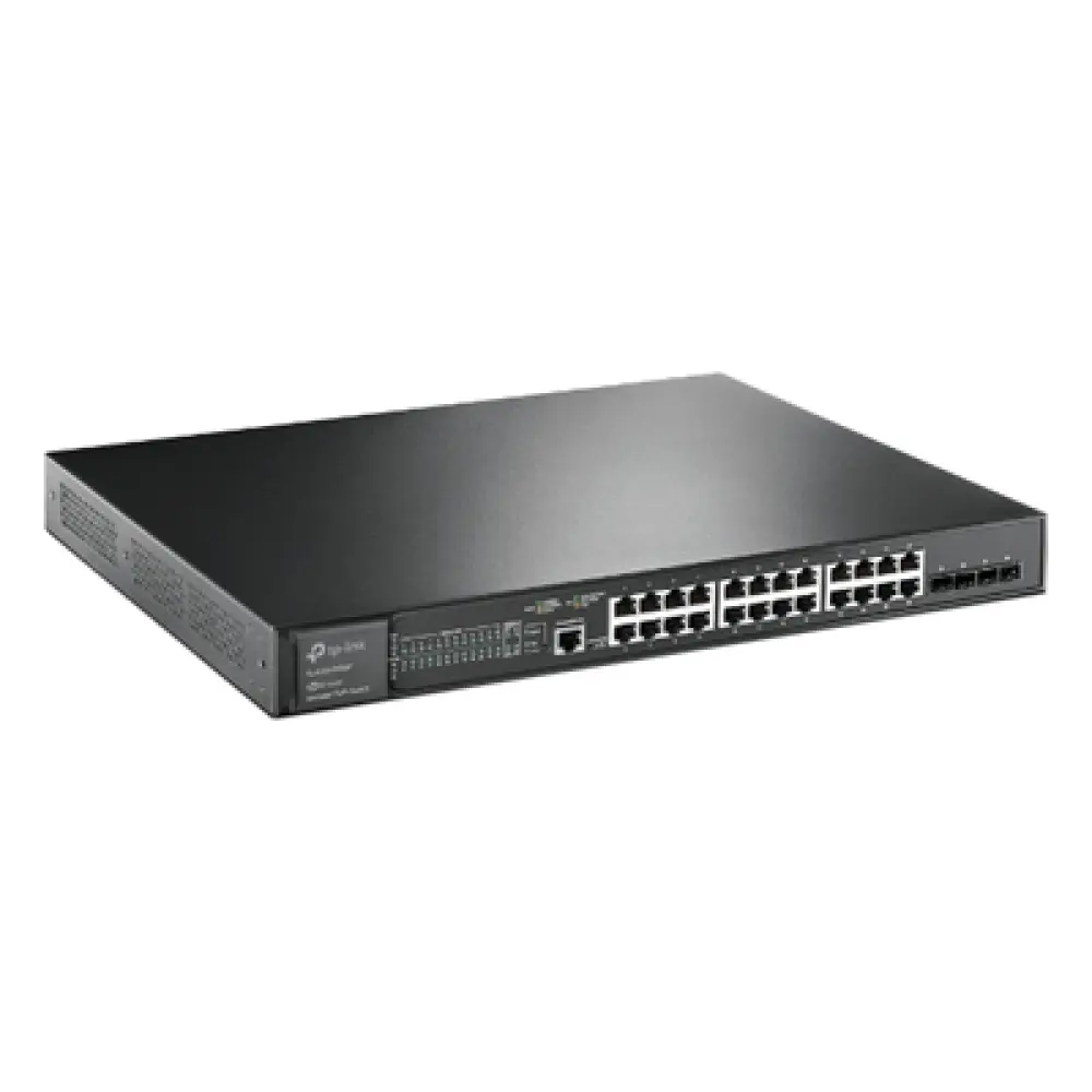 Switch PoE+ Administrable L2+ / 24 Puertos Gigabit PoE+ / 4 Puertos SFP+ 10G / Presupuesto PoE 384W / Rendimiento 128 Gbps / Montaje en Rack