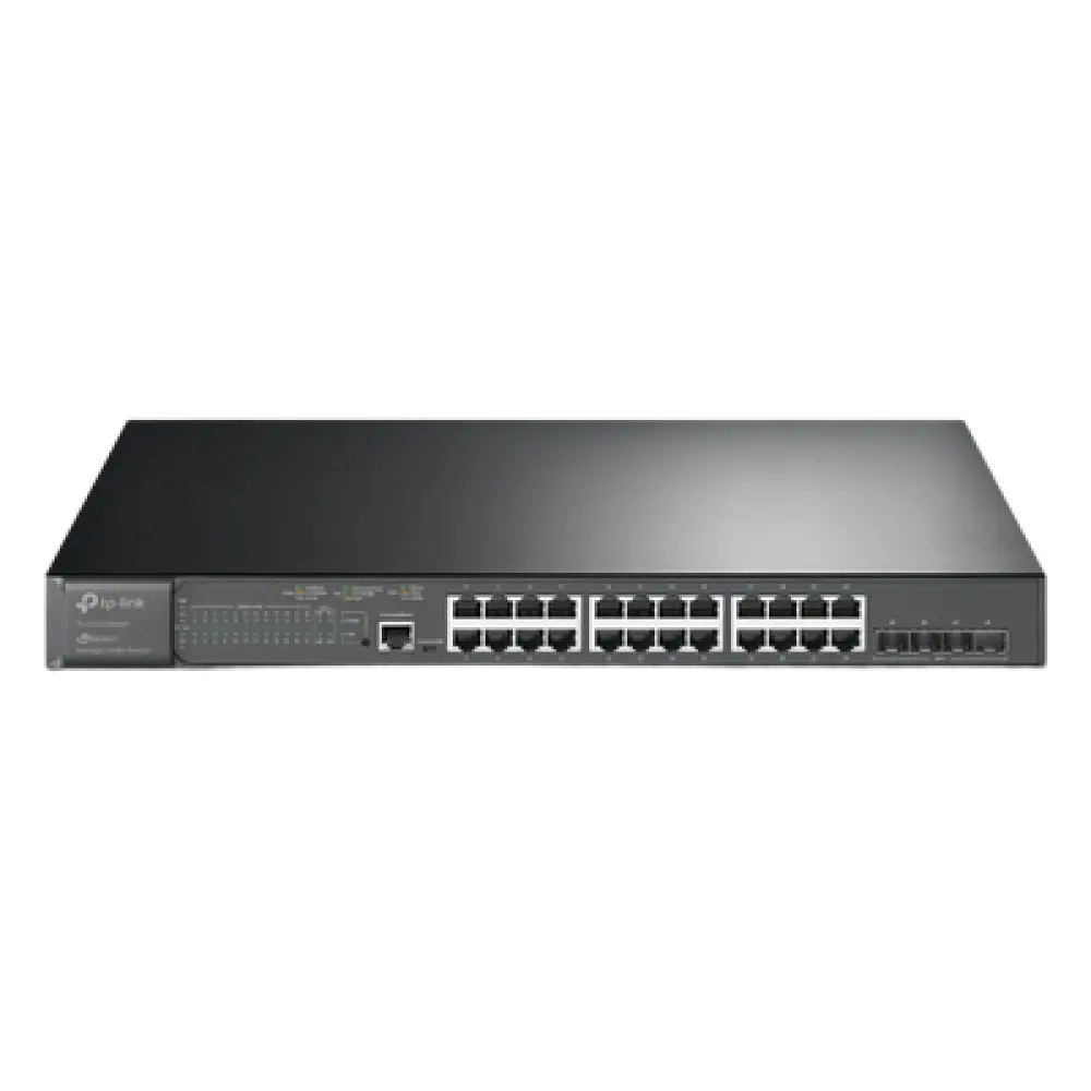 Switch PoE+ Administrable L2+ / 24 Puertos Gigabit PoE+ / 4 Puertos SFP+ 10G / Presupuesto PoE 384W / Rendimiento 128 Gbps / Montaje en Rack