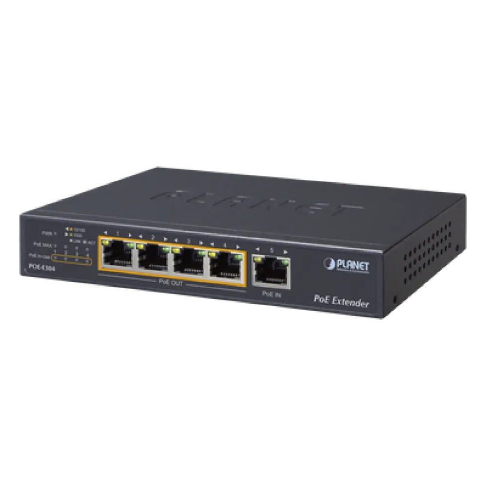 Extensor PoE / 65W Ultra PoE / 4 Puertos Gigabit / 200 m / 656 ft / 10 Gbps Switch