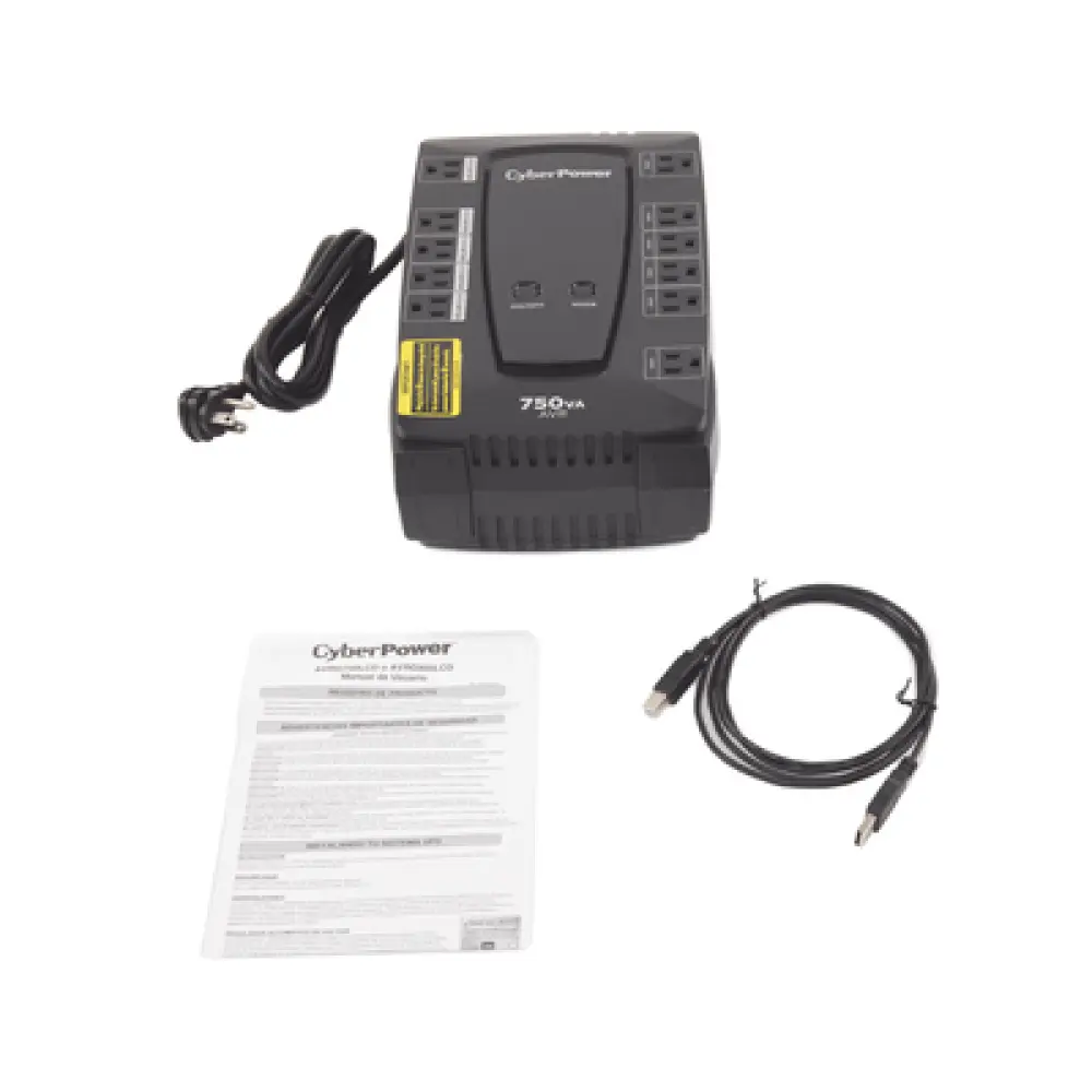 UPS Línea Interactiva / 750 VA / 450 W / 12 Tomas NEMA 5-15R / 6 con Respaldo de Batería / AVR Integrado / Pantalla LCD