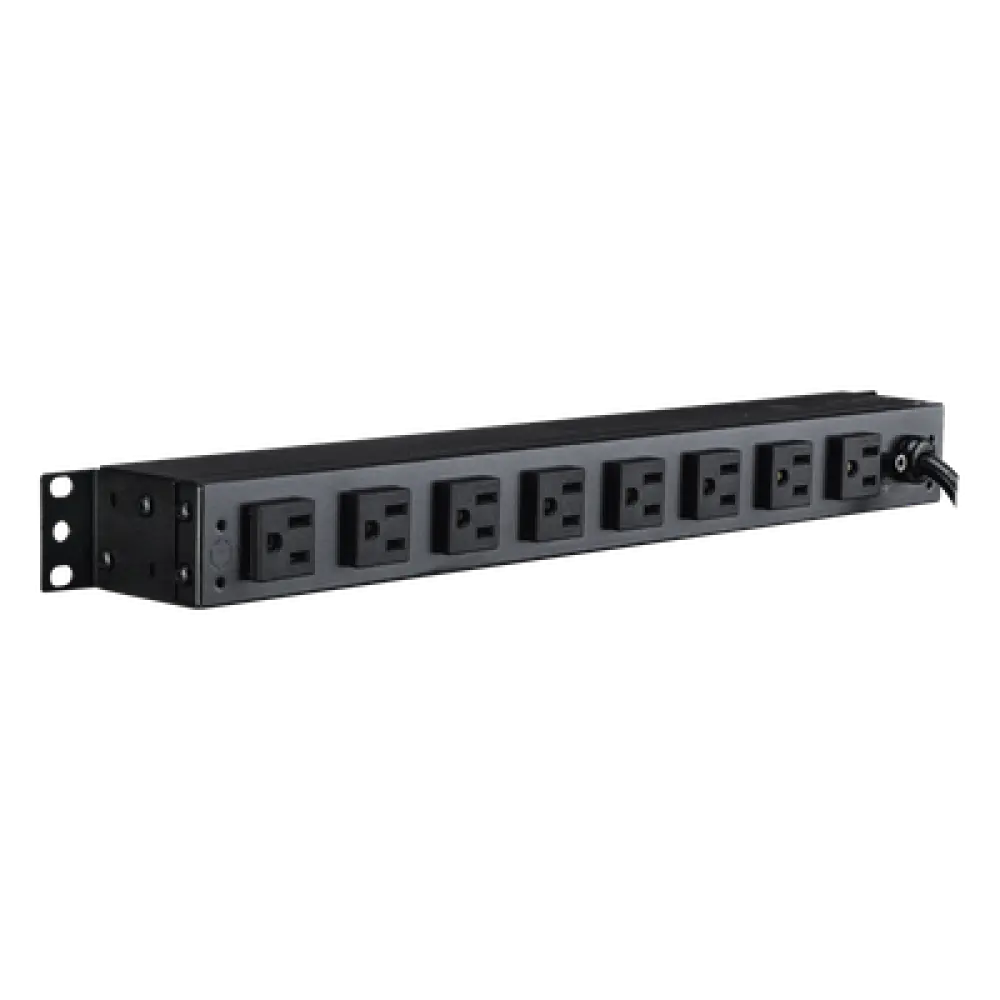 PDU Básico Rack / 10 Salidas NEMA 5-15R / 15 Amp / 120 Vca / 1U / Cable 4.5 m (14.8 ft)