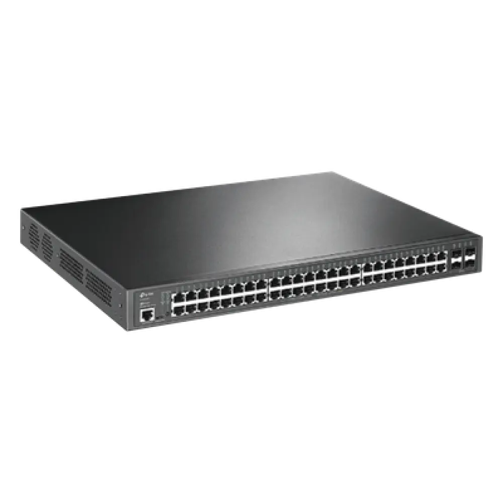 Switch PoE+ L2+ / 48 Puertos Gigabit / 4 SFP 1G / Presupuesto PoE 384W / Rendimiento 104 Gbps / Montaje en Rack