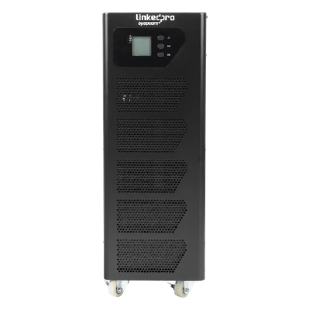 UPS Online Doble Conversión / 6000 VA / Entrada 200 - 240 Vac / Fase Dividida 120V/120V + N / Paralelismo 4 Unidades / Pantalla LCD Táctil 7" / Sin Baterías