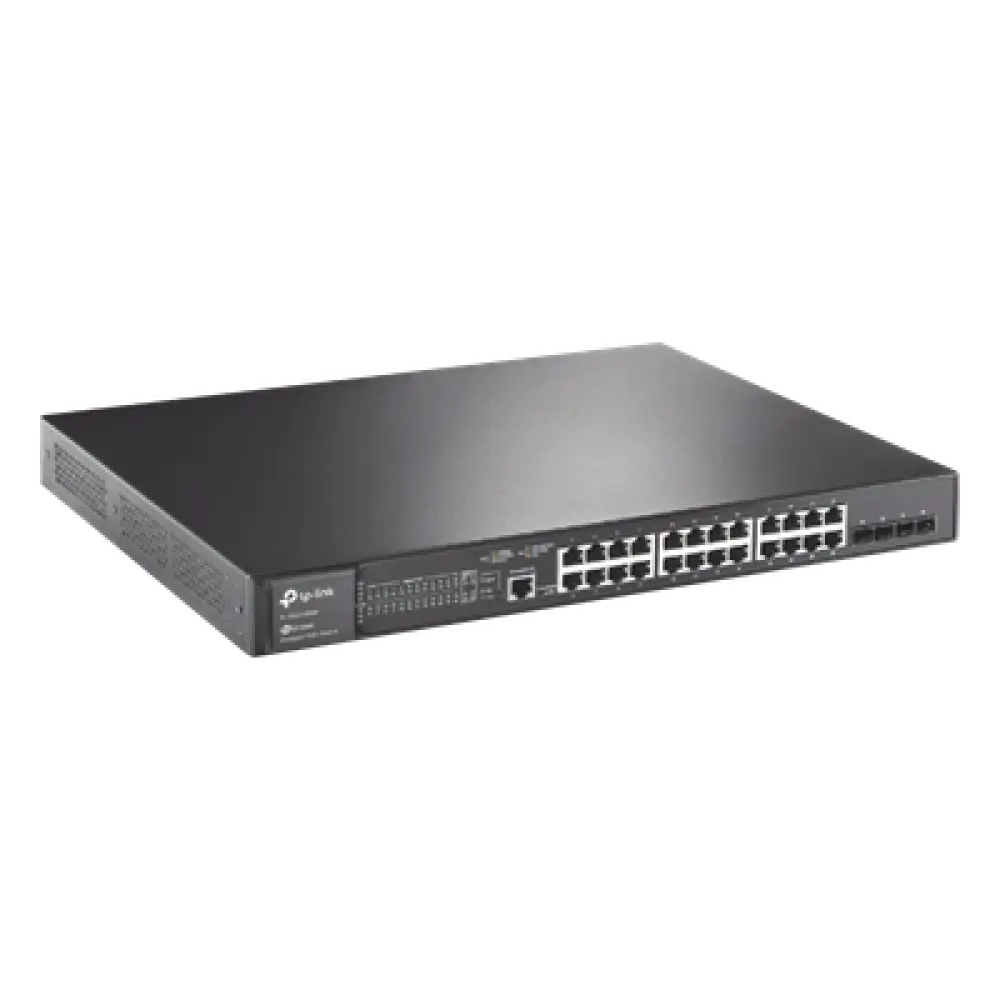 Switch PoE+ L2+ / 24 Puertos Gigabit / 4 Puertos SFP 1G / Presupuesto PoE 384W / Rendimiento 56 Gbps / Montaje en Rack
