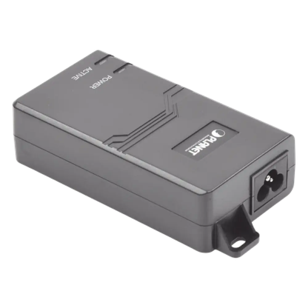 Inyector PoE / IEEE 802.3at/af / Gigabit / 30 W / 50-54 VDC / 100-240 VAC / 0 a 50 °C