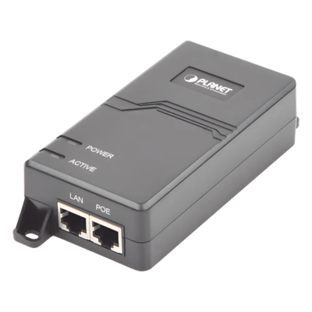 Inyector PoE / IEEE 802.3at/af / Gigabit / 30 W / 50-54 VDC / 100-240 VAC / 0 a 50 °C