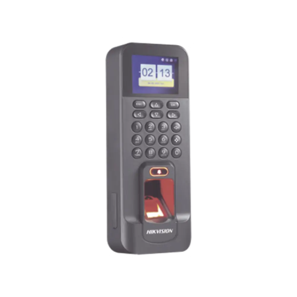 Biométrico WiFi de Acceso y Asistencia Compatible con APP Hik-Connect (P2P) / Soporta Biometrico Esclavo RS-485 / Lectura de Huella y Tarjetas EM / TCP/IP / 150,000 Eventos / Relevador para Chapa y Reportes de Asistencia