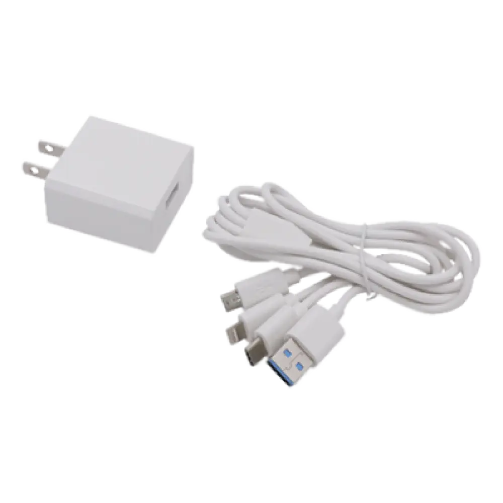 Cargador de Pared USB / 3 Puertos / Salida 5 Vcc 2 A / Cable Extensor 1.2 m (3.9 ft) / Entrada Universal 100-240 Vca / Multi-conector