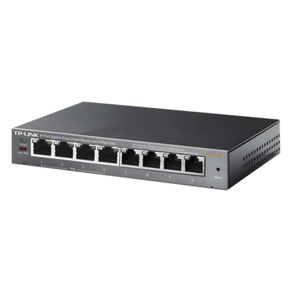 Switch PoE Easy Smart / 8 puertos Gigabit / 4 puertos PoE 802.3af / 55 W total / 11.9 Mpps