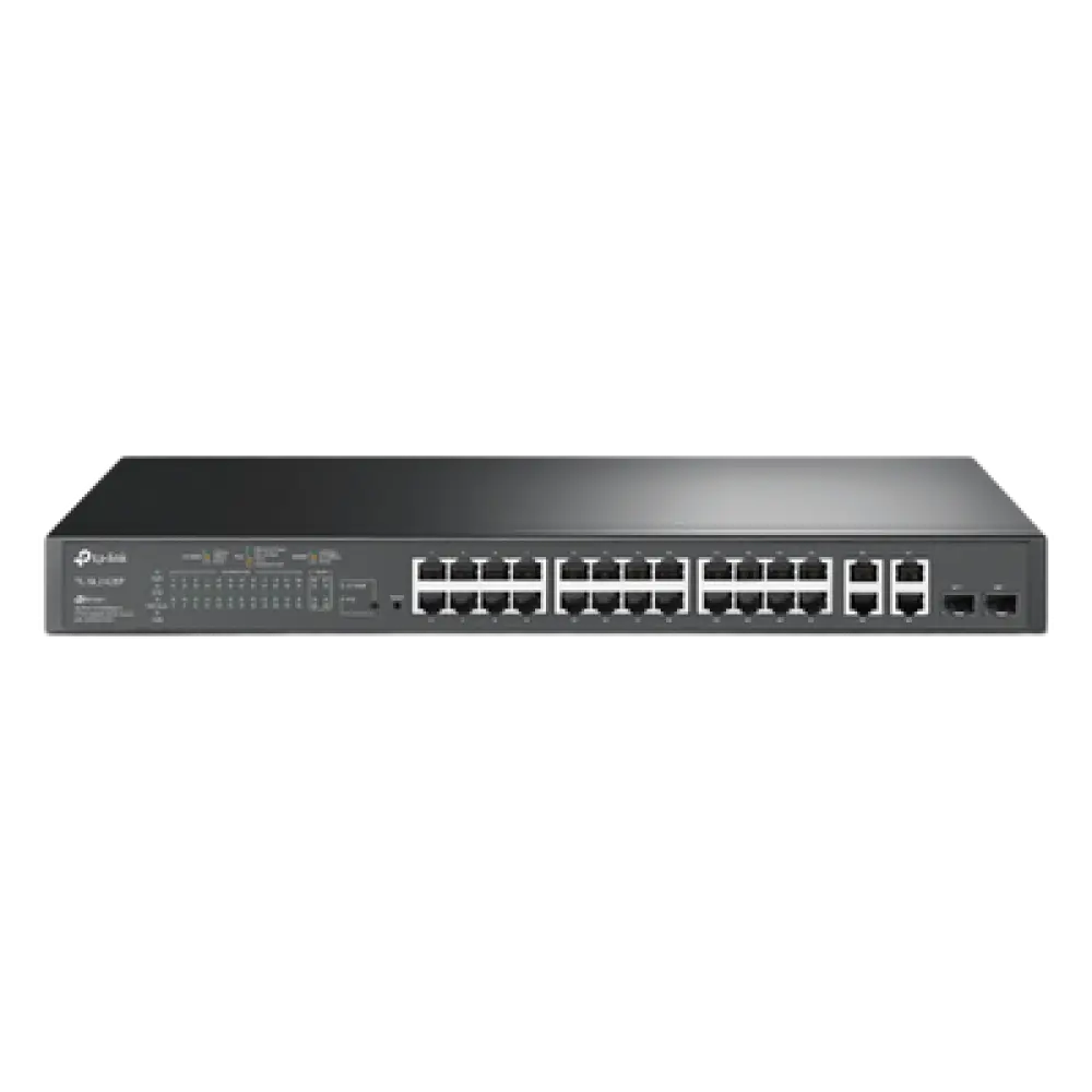 Switch PoE+ Administrable / 24 Puertos 10/100 Mbps / 4 Puertos Gigabit / 2 SFP Combo / 250W / SDN / 12.8 Gbps